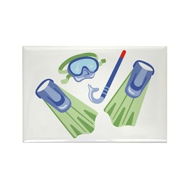 CafePress Snorkel Flippers Magnets Rectangle Magnet, 3"x2" Refrigerator Magnet