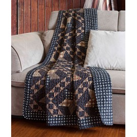 Virah Bella - Quilted Throw Blanket 50"x60" - Lightweight Throw Quilt for Accent, Decor, or Bedding - Farmhouse-Themed Blanket