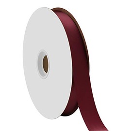 Berwick Offray 7/8" Single Face Satin Ribbon, Burgundy Red, 100 Yds