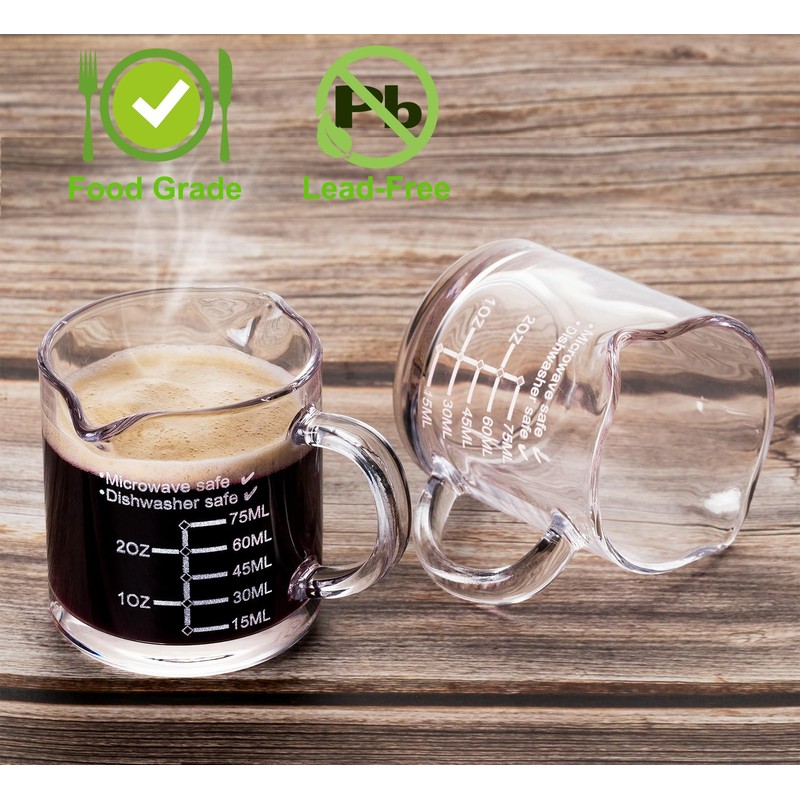 Ackers Etched Scale Espresso cup with Handle, Thickened Bottom and