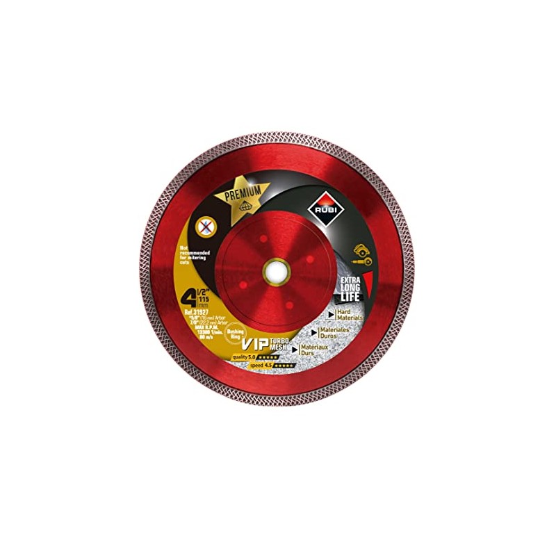 Rubi Tools 4-1/2" VIP Premium Dry Diamond Blade