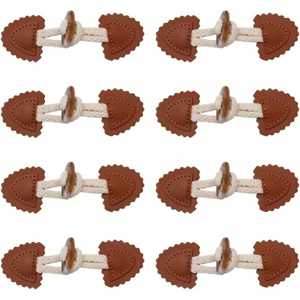 LATRAT 8 Pairs of Toggle Buttons with Clasp Leather Toggle