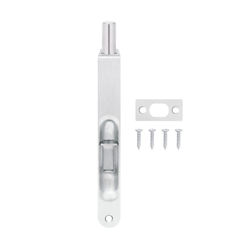 Nuk3y Heavy Duty 6-Inch Solid Brass Flush Bolt (Round, Chrome)