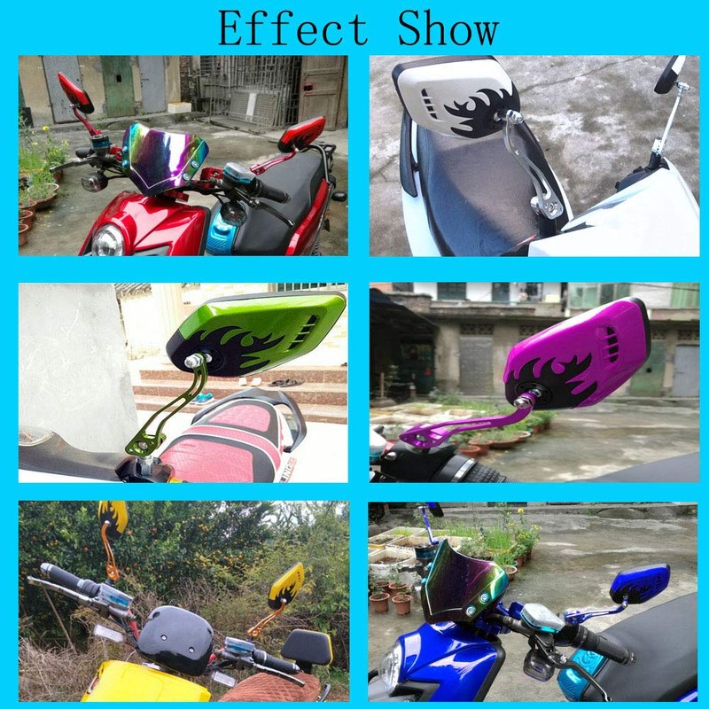 ESUPPORT Red Motorcycle Motorbike 8mm 10mm Rearview Side Mirror ATV