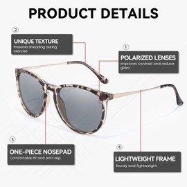 SIPHEW Night Driving Glasses for Women Men, Trendy Polarized Grey Lens Reduce Glare for Day & Night