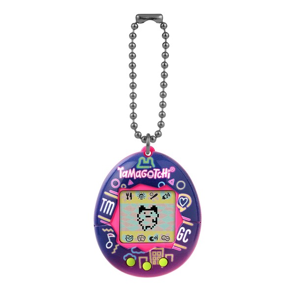 BANDAI Tamagotchi Original Neon Lights Shell | Tamagotchi Original Cyber Pet 90s Toy for Adults and Children with Chain | Retro Virtual Pets Are Great Toys for Boys and Children