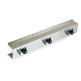 Mop/Broom Rack, Stainless Steel, 26 in.
