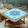 Blue Mahjong Mat for Table 3 Layer Thickened Non-Slip Noise