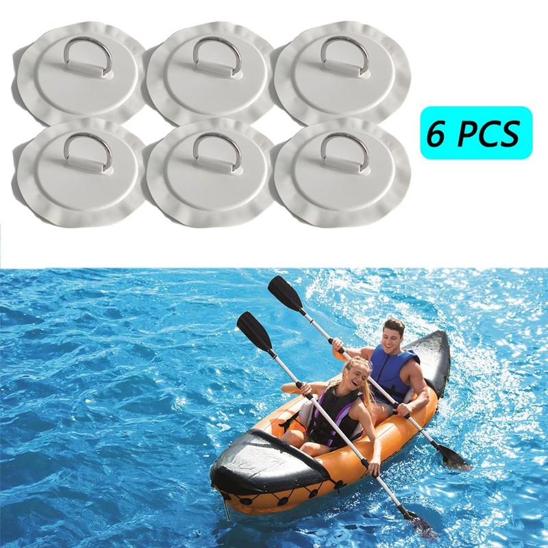 TONLOOEEL 6 Pack 4.33"/11cm Stainless Steel D-Ring Circular Patch for