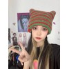 QOOEQPQY Gorro de punto gótico hecho a mano con orejas