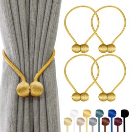 TopHomer Magnetic Curtain Tiebacks for Curtain Clips Rope Back Curtain Holder Buckles Curtains Binder Magnetic Holder for Modern Home Office Curtains Pack of 4