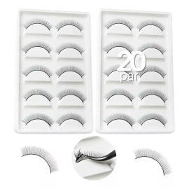 Veraly 20 Pares Pestañas Práctica Extensiones Maquillaje Lashista Color Negro