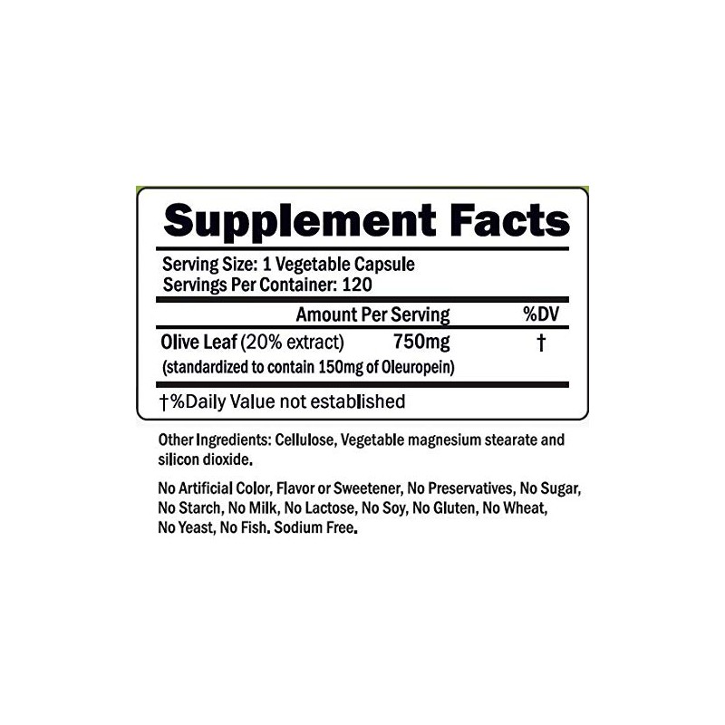 NutriONN Olive Leaf Extract - 750 Mg - 120 Capsules