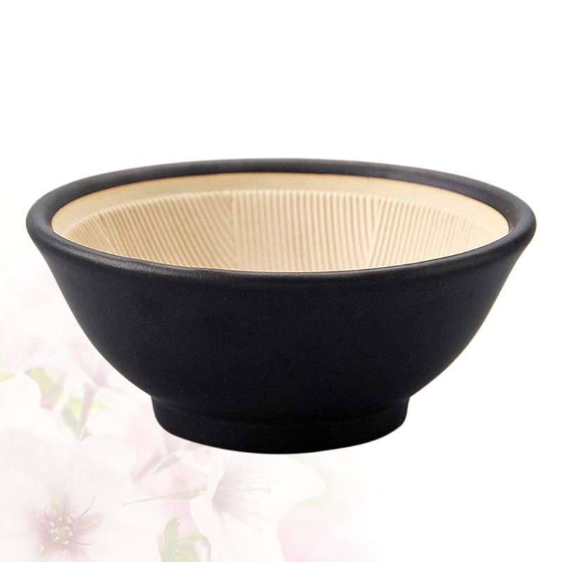 Angoily Japanese Mortar Bowl Reusable Traditional Table Zen Garlic Bowl
