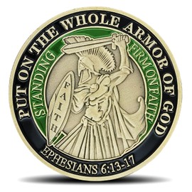 Full Armor of God Christian Challenge Coin - Ephesians 6:13-17 Inspirational Gift for Faith