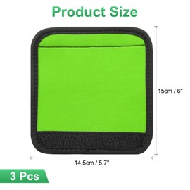 QUARKZMAN 3 Pieces Suitcase Handle Wrap, Neoprene Handbag Handle Cover Protector Suitcase Markings Suitcase Handle Wraps for Shopping Bags Travel Bags Fluorescent Green