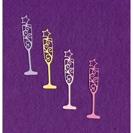 Unbranded WINE GLASS STAR TOP die cuts scrapbook cards