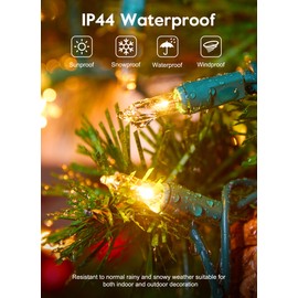 Brightown Clear Christmas String Lights 50 Count 12 Feet Incandescent Bulb Mini Lights for Indoor Outdoor Xmas Tree Garland Birthday Wedding Party Festival Decoration, Green Wire