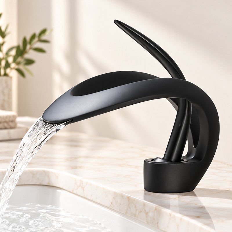 Waterfall Bathroom Faucet for Basin Upgrades - Single-Handle Hot and