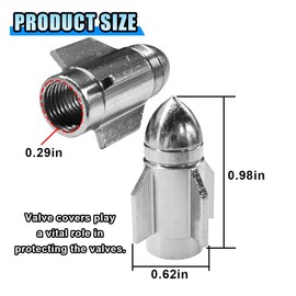 4PCS Rocket Shape Car Tire Valve Stem Caps, Aluminum Alloy Car Wheel Valve Stem Dustproof Cover, Corrosion Resistant Tire Air Cap for Car, Truck, SUV, Bike, Motorcycle (Silver)