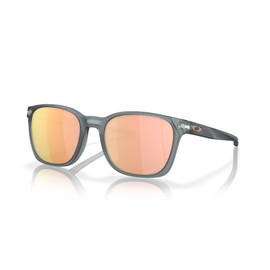 Oakley Men's OO9018 Ojector Square Sunglasses, Matte Crystal Black/Prizm Rose Gold Polarized, 55 mm