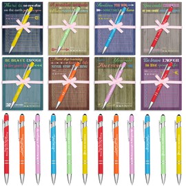 Outus 72 Pcs Inspirational Gift Set Motivational Notepads with Pens Sticky Notes Positive Pens Encouragement to Do List Memo Pads for List Study Planner Office Supplies Gift (Classic Style)