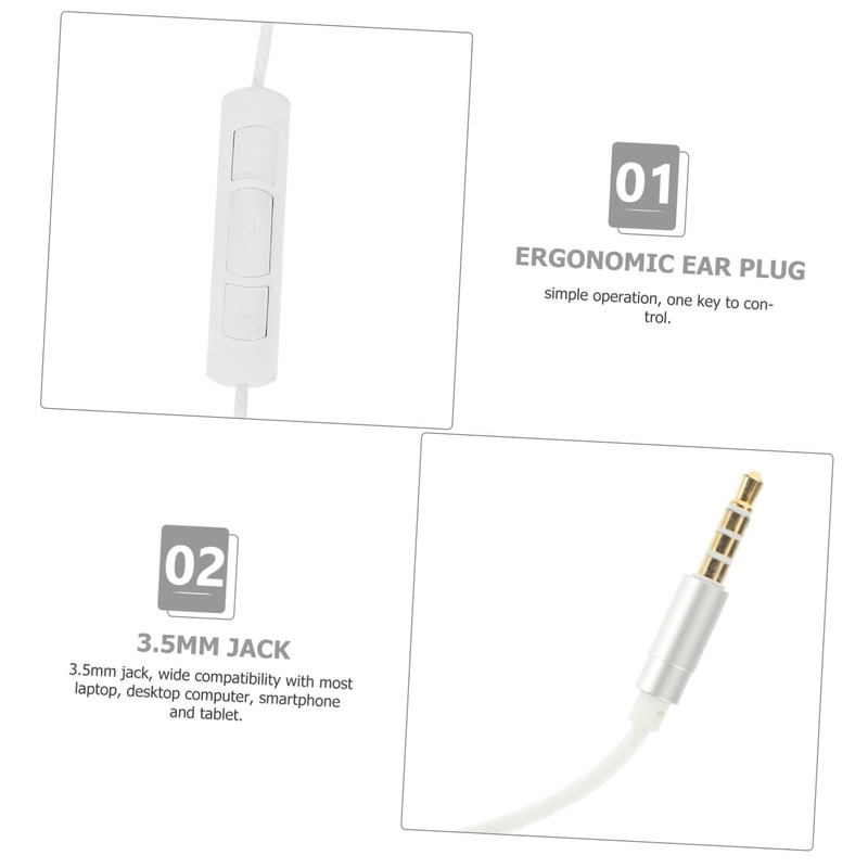 Operitacx Wired In-Ear Headphones with Jack Plug Ergonomic Design for