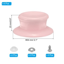 sourcing map 4pcs Pot Pan Lids Replacement Knob, Plastic Pan Cover Holding Handles Fits Skillets and Kitchen Cookware Covers, Pink
