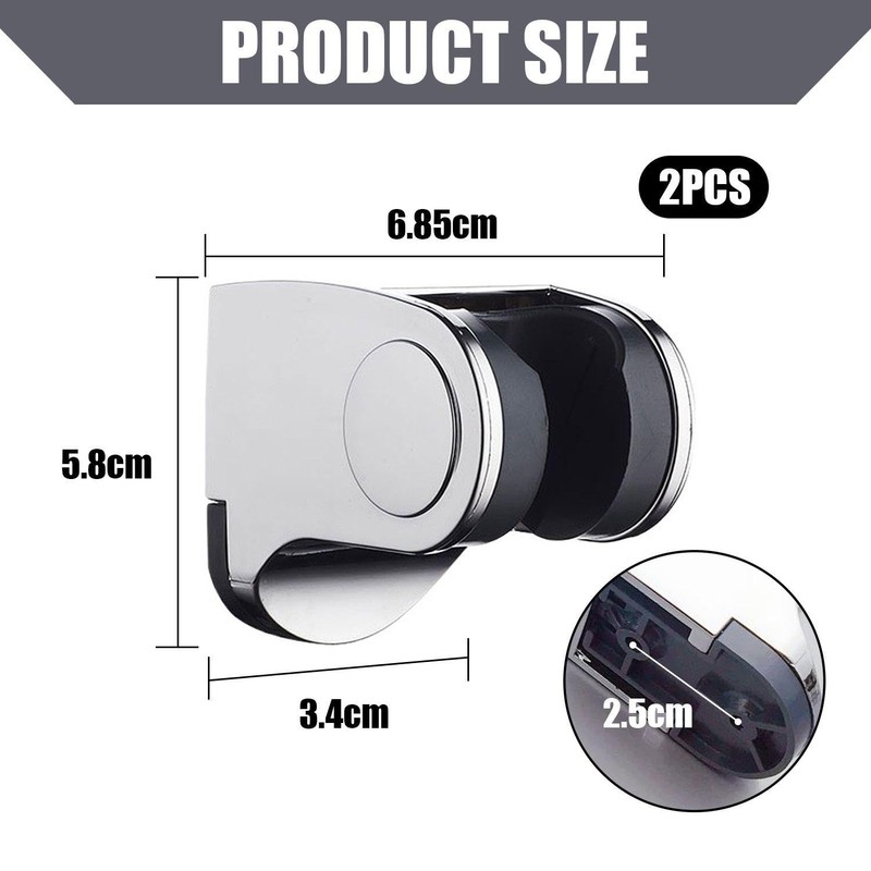 Set of 2 Fixed Shower Holder, Adjustable Shower Holder, Hand