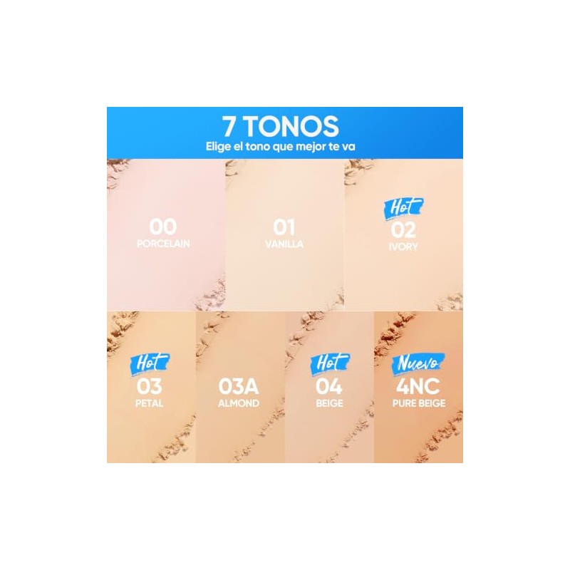 SKINTIFIC Base de Maquillaje en Polvo, Base en Polvo Compacta