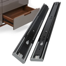 homdiy 5 Pairs Soft Close Drawer Slides 20 Inch Black Furniture Replacement Parts - Full Extension Heavy Duty Side Mount Ball Bearing Rails Drawer Slides for Cabinet,100 LB Capacity