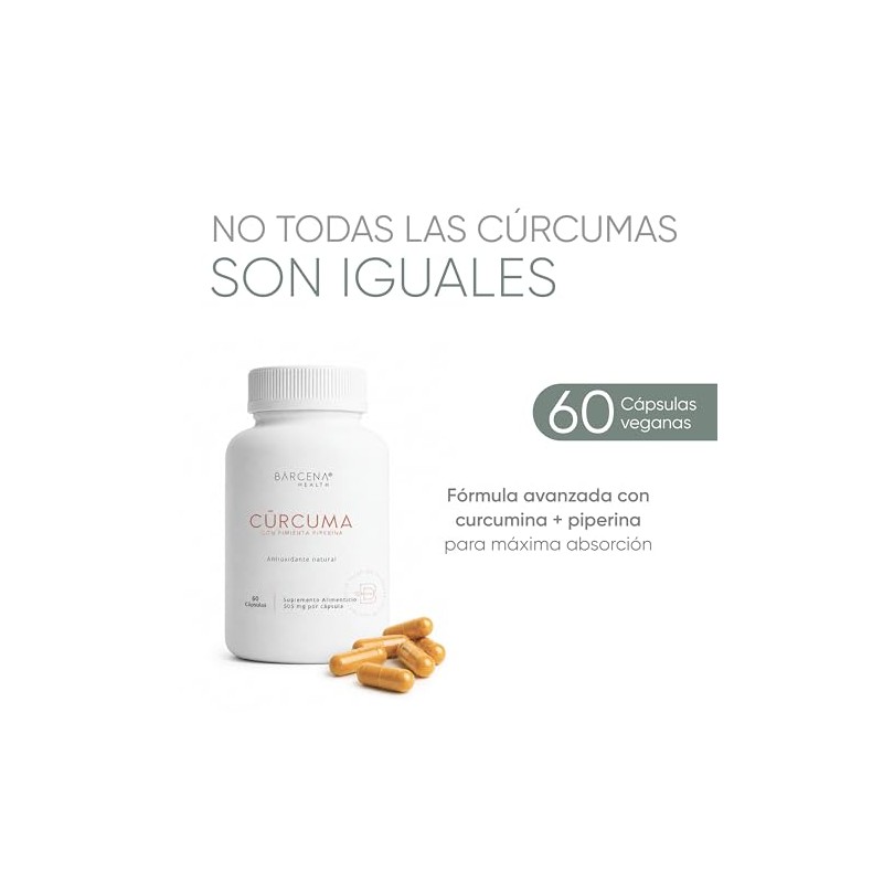 Cúrcuma 500mg con Pimienta Piperina (Alta concentración) | Suplemento |