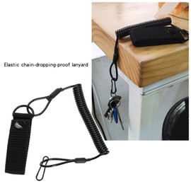 Create idea 2PCS Spiral Cable Coil Style Elastic Secure Spring Lanyard Anti-Lost Retractable Sling Keychain for Outdoor Whistle Pocket Lamp Compass Navigation Device Flashlight