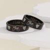 ATLVXJL stainless steels Luminous Heart Couple ring, Engraved 'I Love