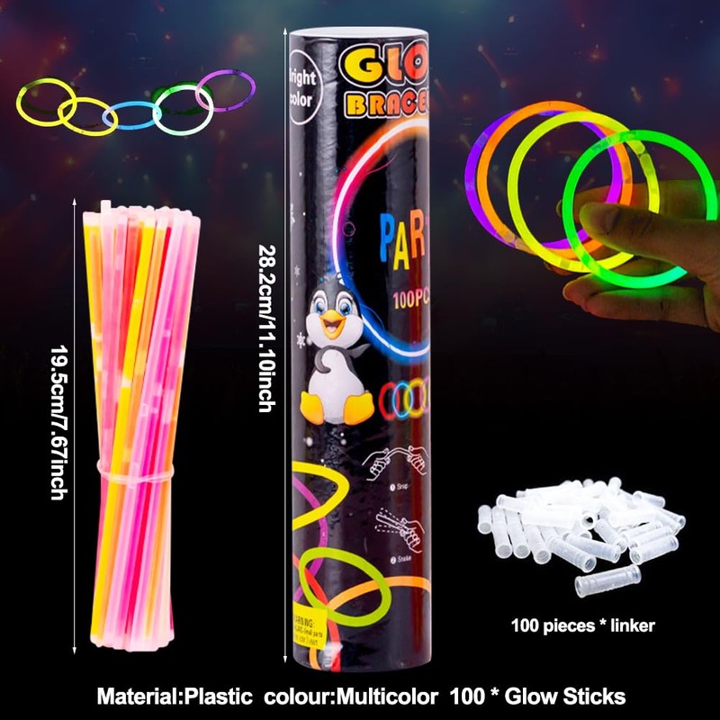 Glow Sticks, Glow Sticks Bulk Party Pack, 100 in the