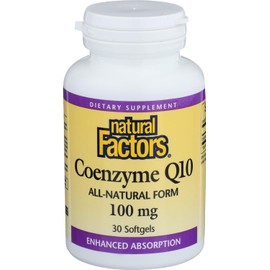 Natural Factors – Coenzima Q10 100 mg – Soporte antioxidante con absorción mejorada, 30 unidades