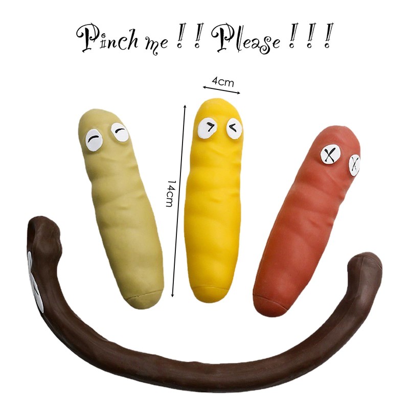 MORAINJAY 2Pcs Yellow and Coffee Fake Poo Stress Relief Ball,Stretchy