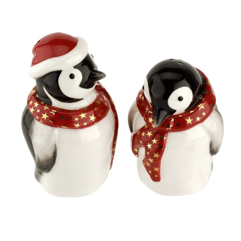 Spode Christmas Tree Penguin Design (2pc) Salt and Pepper Set