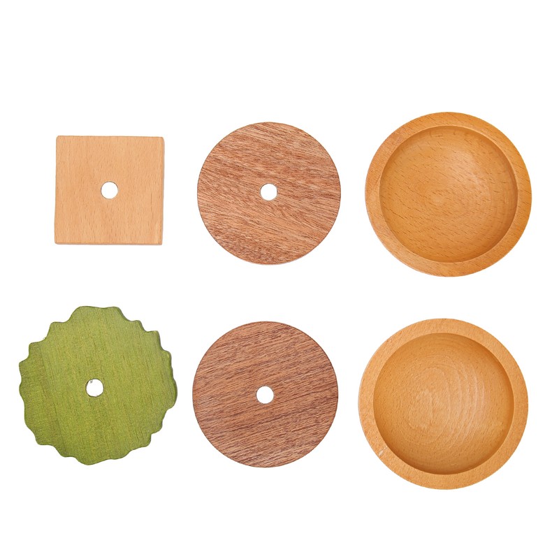 Hamburger Coaster Set Heat Insulation Cute Exquisite Wood Drink Coasters