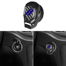 YOSRTER Push Start Button Cover fit for Dodge Challenger Charger Durango Journey Aluminum Alloy Engine Start Stop Cover Protector for Dodge Interior Accessories Ignition Switch Trim (Dark Blue Trim)
