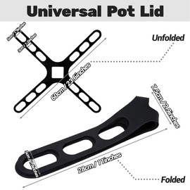 Lid Latch Compatible with Crockpots, Crisscross Silicone Universal Securing Strap for Casserole Dishes, Pots, Pans, Black