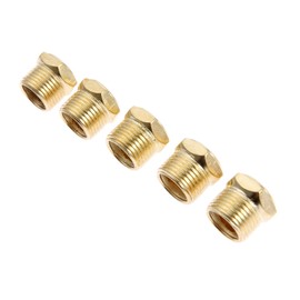 Mtsooning 5PCS 3/8" Brass Muffler, Pneumatic Air Vent Silencer, Hex Sintered Filter Male Thread NPT Fitting Noise Reducer Connector