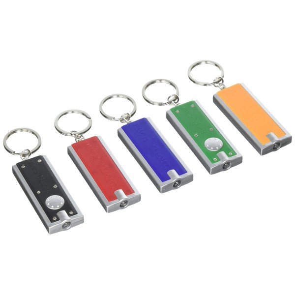 Buck Light: Powerful LED Keychain Lights, 5 Pack, Assorted Colors, Ultra Bright Flashlight, Portable Key Chain Flash Light