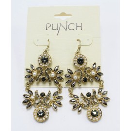 Punch New Gold Tone Rhinestone Statement Earrings by Punch #SE8