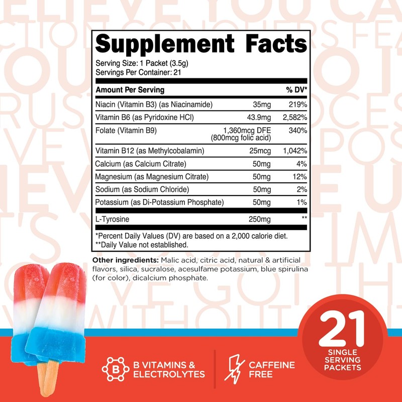 TransformHQ Hydration Drink Mix (21 Single-Serving Packets, Rocket Pop) -