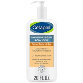 Body Wash by CETAPHIL, NEW Smoothing Relief Exfoliating Body Wash, Mildy Exfoliates to Smooth Rough, Textured Skin, 24 Hour Dryness Relief, For Sensitive Skin, 20 oz