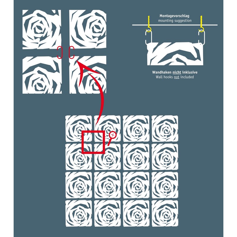 Koziol Romance Room Divider Ornament, Black, 0.4 x 26.9 x