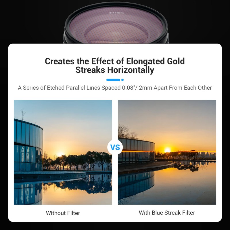 72mm Gold Streak Special Effect Lens Filter Anamorphic Filter for
