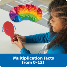 Learning Resources Skill Builders! Multiplication Quiz Wheel, Math Fidget Toy, Number Flash Cards, Math Fidget Spinner, Ages 6+, 15 Pieces