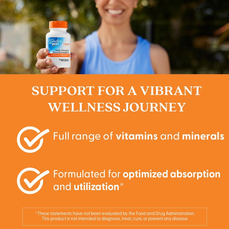 Doctors Best Multi-Vitamin Mineral Complex, Comprehensive Health Support, Non-GMO, Gluten